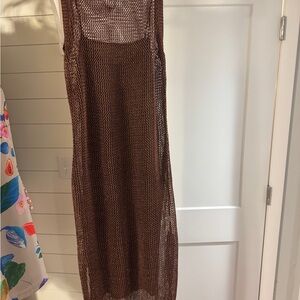 a new day Brown Maxi Dress wore once w built in slip